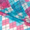 1 Yard Turquoise Pink Cream Argyle Crinkled Silk Chiffon Fabric Diamond Pattern, 54 Inches Wide